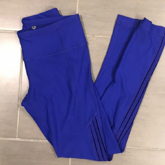 90 Degree By Reflex Pants - S Royal blue leggins with side detailing